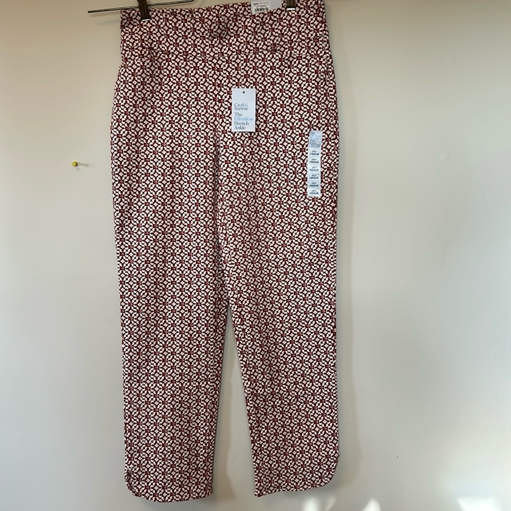 Croft & Barrow patterned stretch pants size 4 new with tags